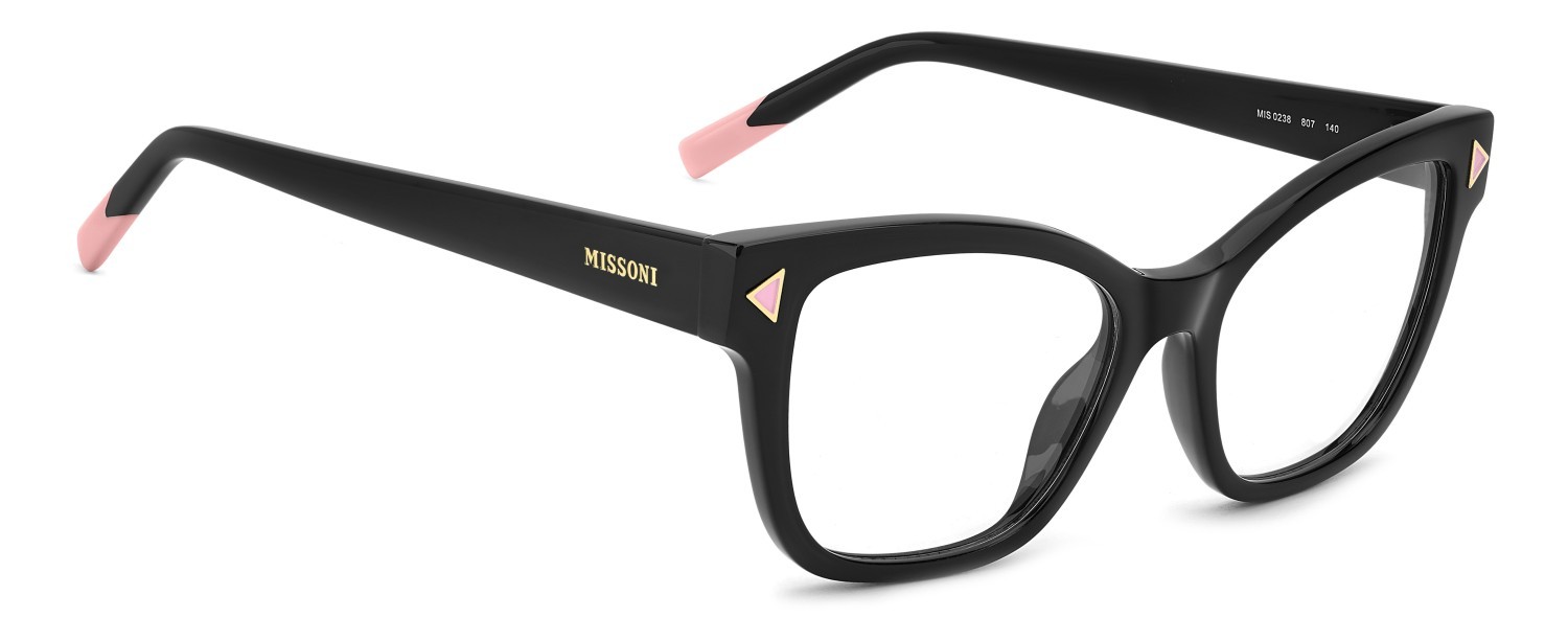 Occhiali da vista Missoni Mis 0238 109579 807 colore black forma rettangolare 
