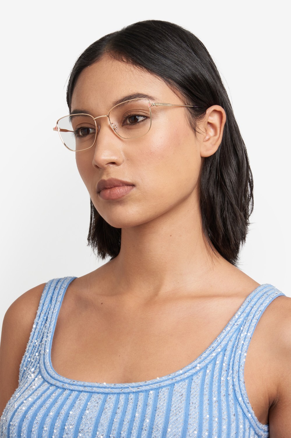 Occhiali da vista Missoni Mis 0241 109580 000 colore rose gold forma rettangolare 