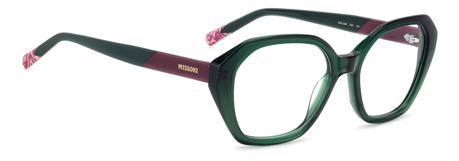 Occhiali da vista Missoni Mis 0226 109583 1ED colore green forma farfalla 