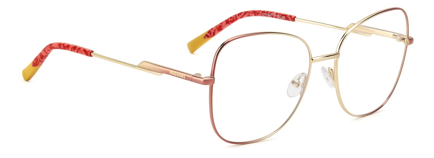 Occhiali da vista Missoni Mis 0227 109584 EYR colore gold pink forma farfalla 