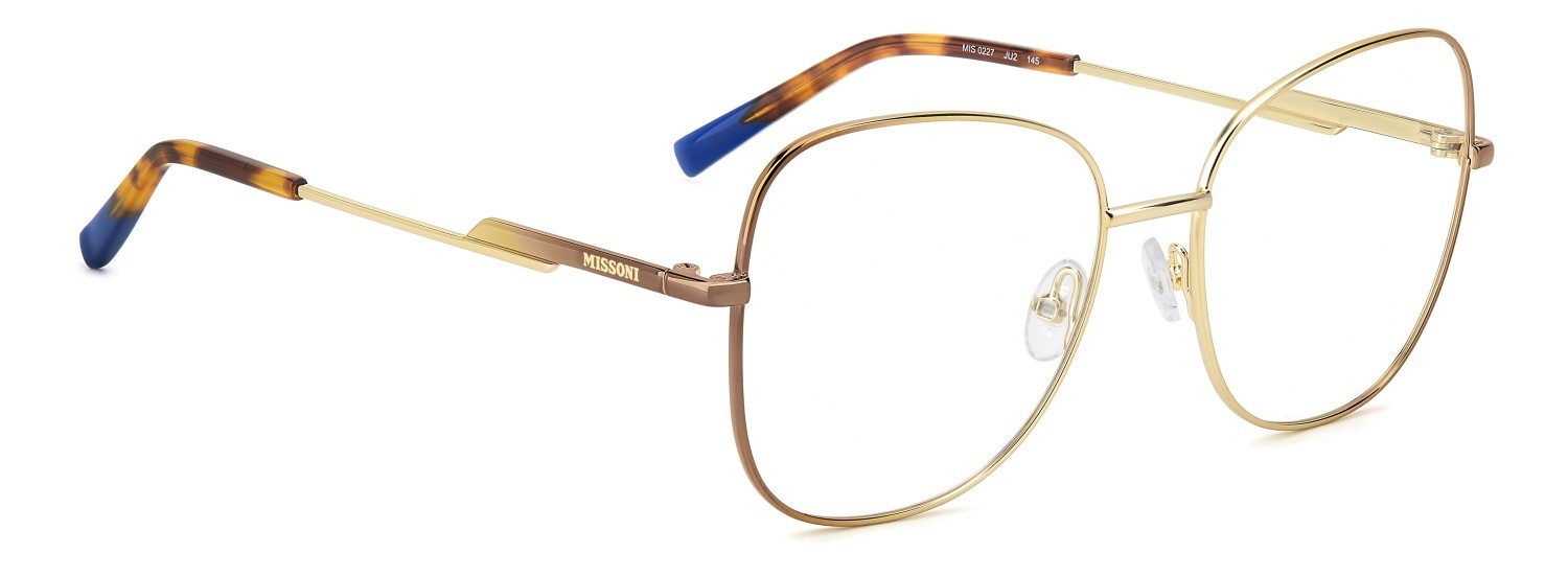 Occhiali da vista Missoni Mis 0227 109584 JU2 colore gold bronze forma farfalla 