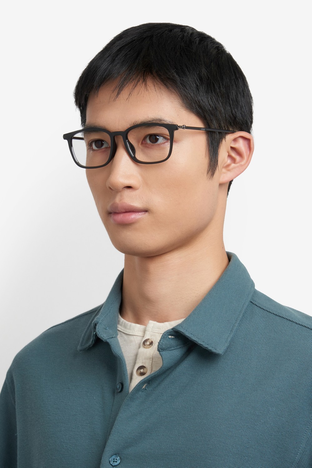 Eyeglasses Hugo Boss 1801/F 109625 HEK color grey dark ruthenium shape rectangle 