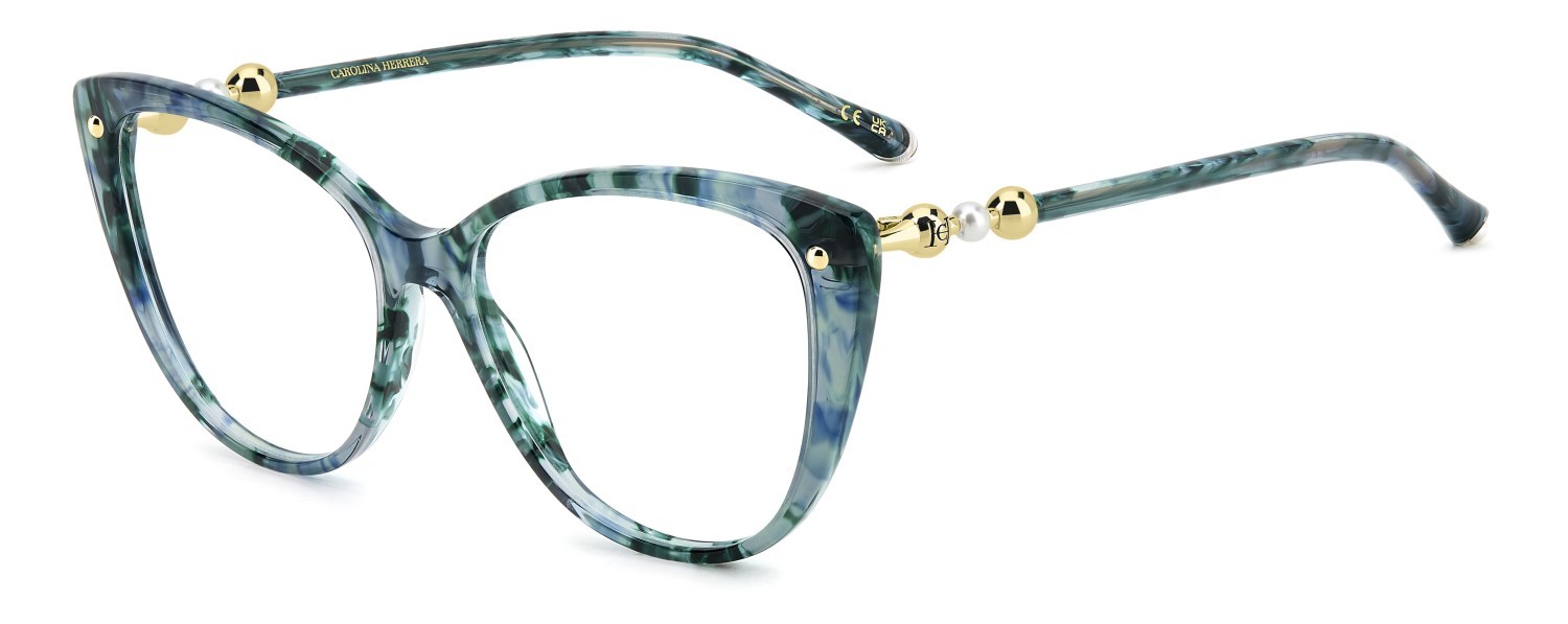 Occhiali da vista Carolina Herrera Her 0319 109630 XGW colore green havana forma cat eye 