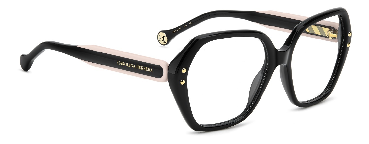 Occhiali da vista Carolina Herrera Her 0315 109632 3H2 colore black pink forma farfalla 