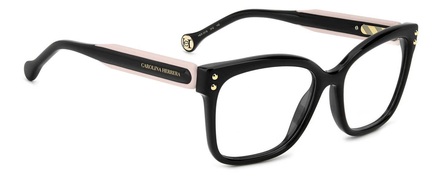 Occhiali da vista Carolina Herrera Her 0316 109633 3H2 colore black pink forma rettangolare 