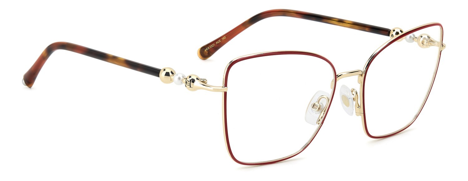 Occhiali da vista Carolina Herrera Her 0321 109634 AU2 colore red gold forma farfalla 