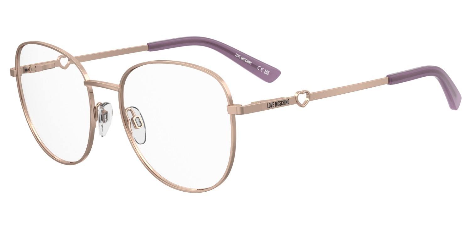 Eyeglasses Moschino Love Mol664 109755 DDB color gold copper shape round 