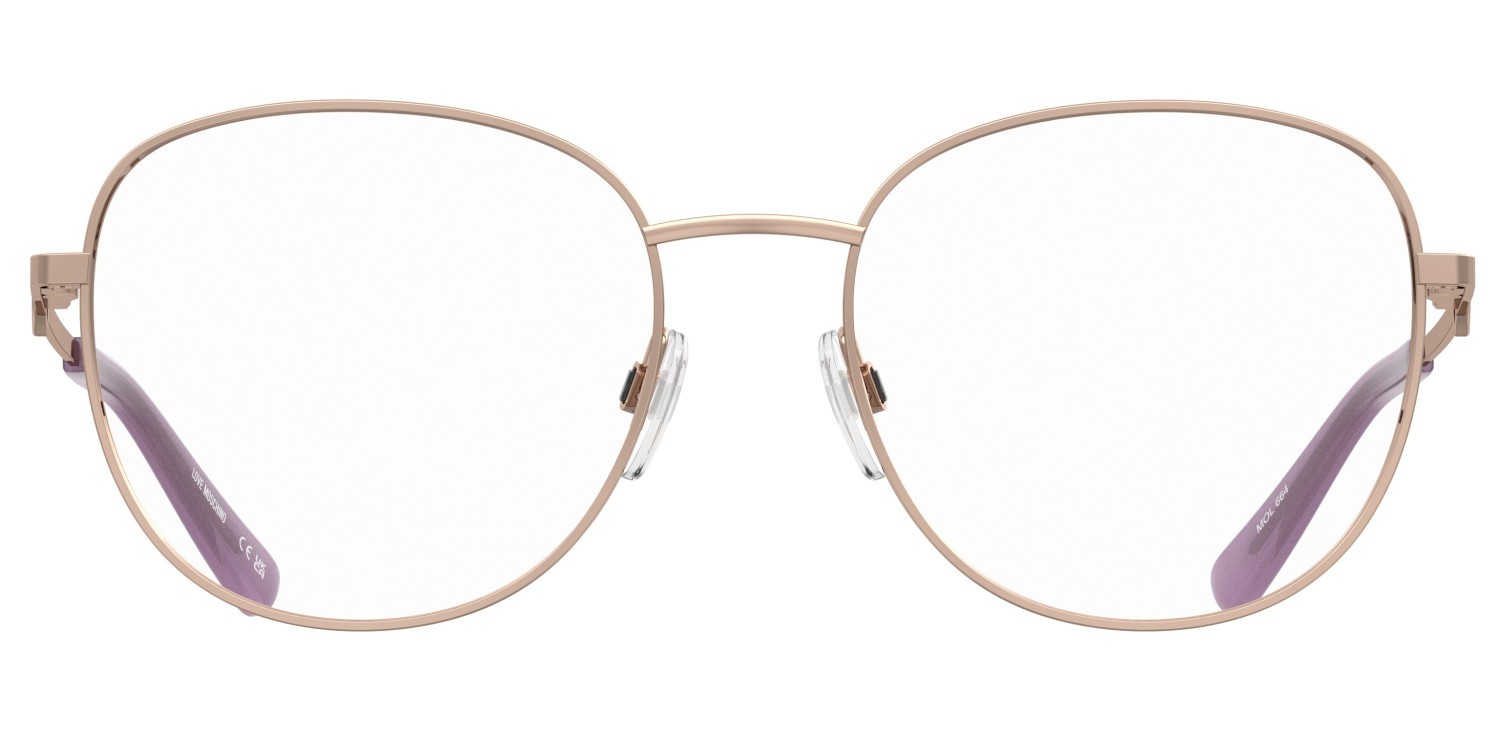 Eyeglasses Moschino Love Mol664 109755 DDB color gold copper shape round 