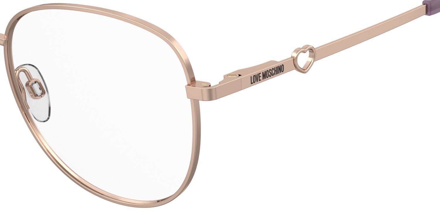 Eyeglasses Moschino Love Mol664 109755 DDB color gold copper shape round 