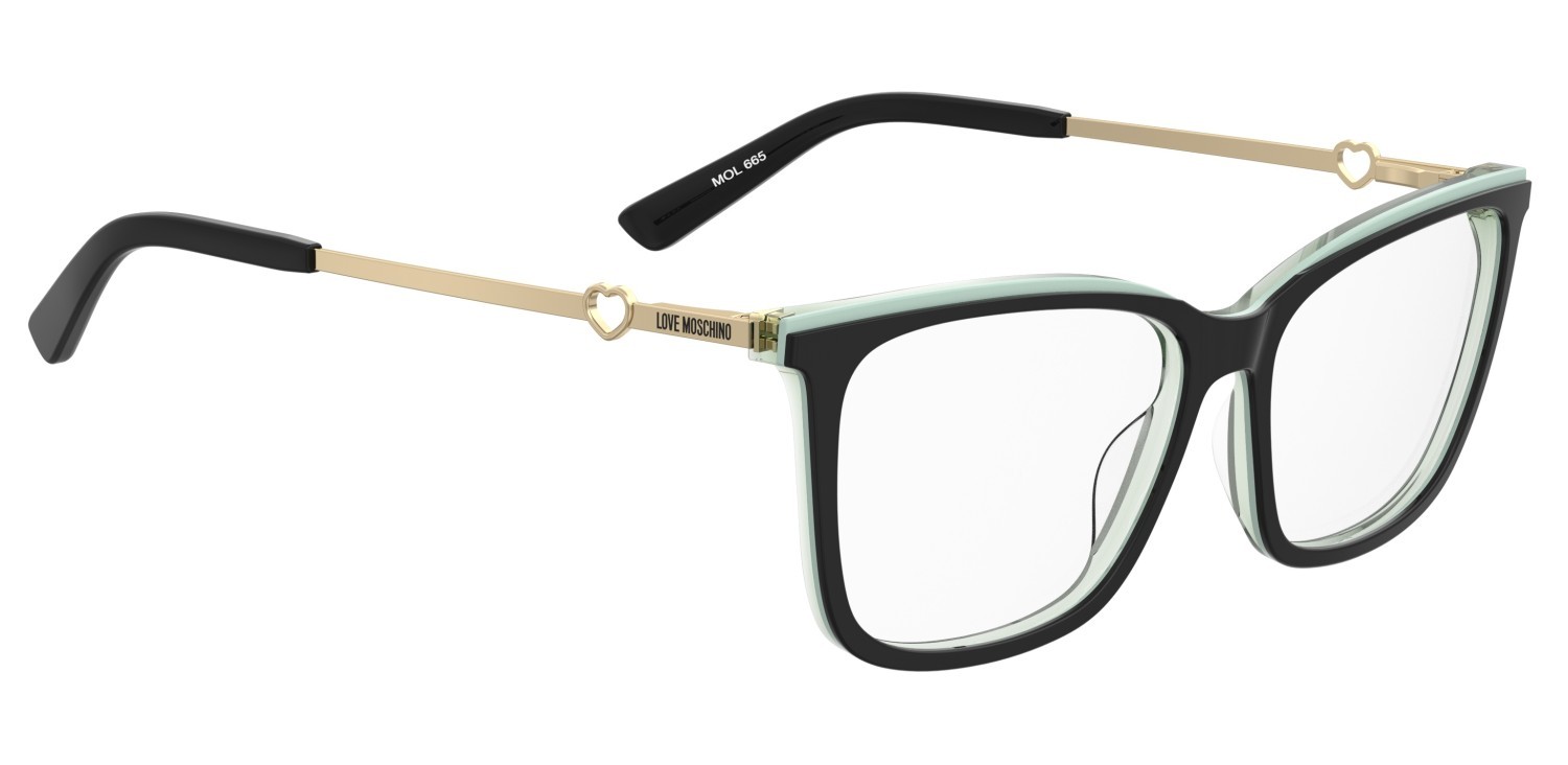 Eyeglasses Moschino Love Mol665 109756 SDK color black multicolor shape rectangle 