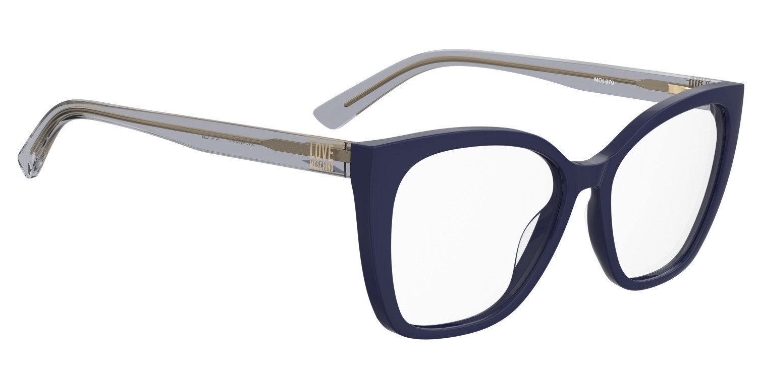 Occhiali da vista Moschino Love Mol670 109760 PJP colore blue forma cat eye 
