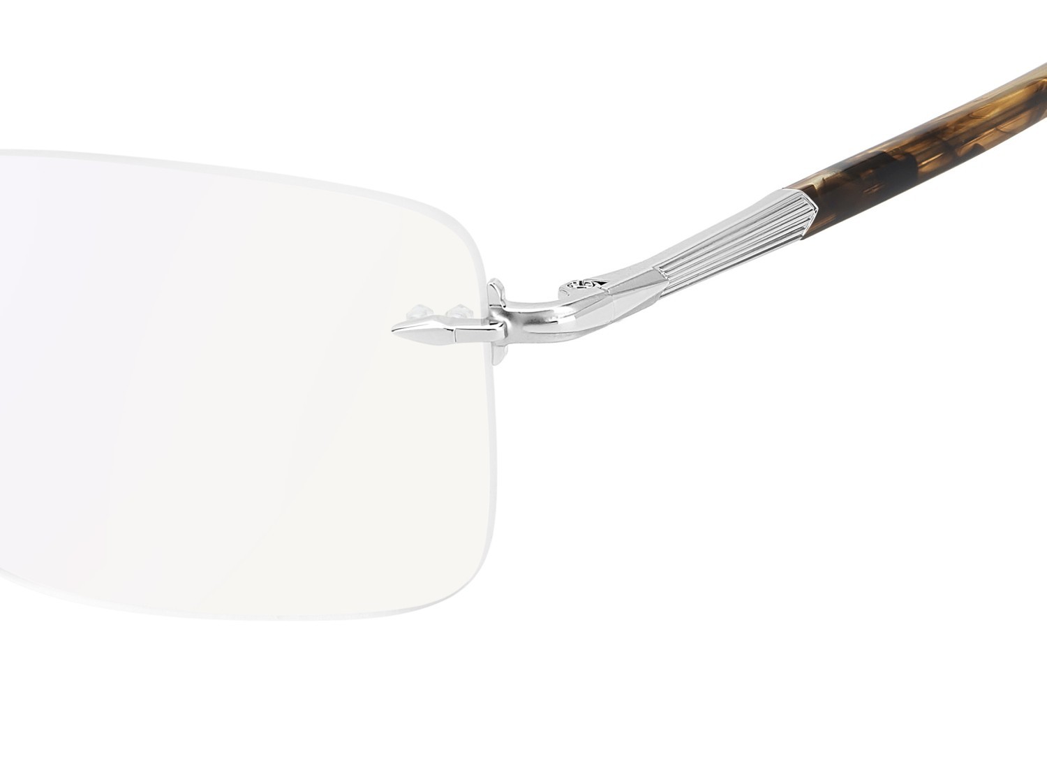 Occhiali da vista David Beckham Db 1202 109801 H16 colore palladium horn forma rettangolare lenti blue mirror