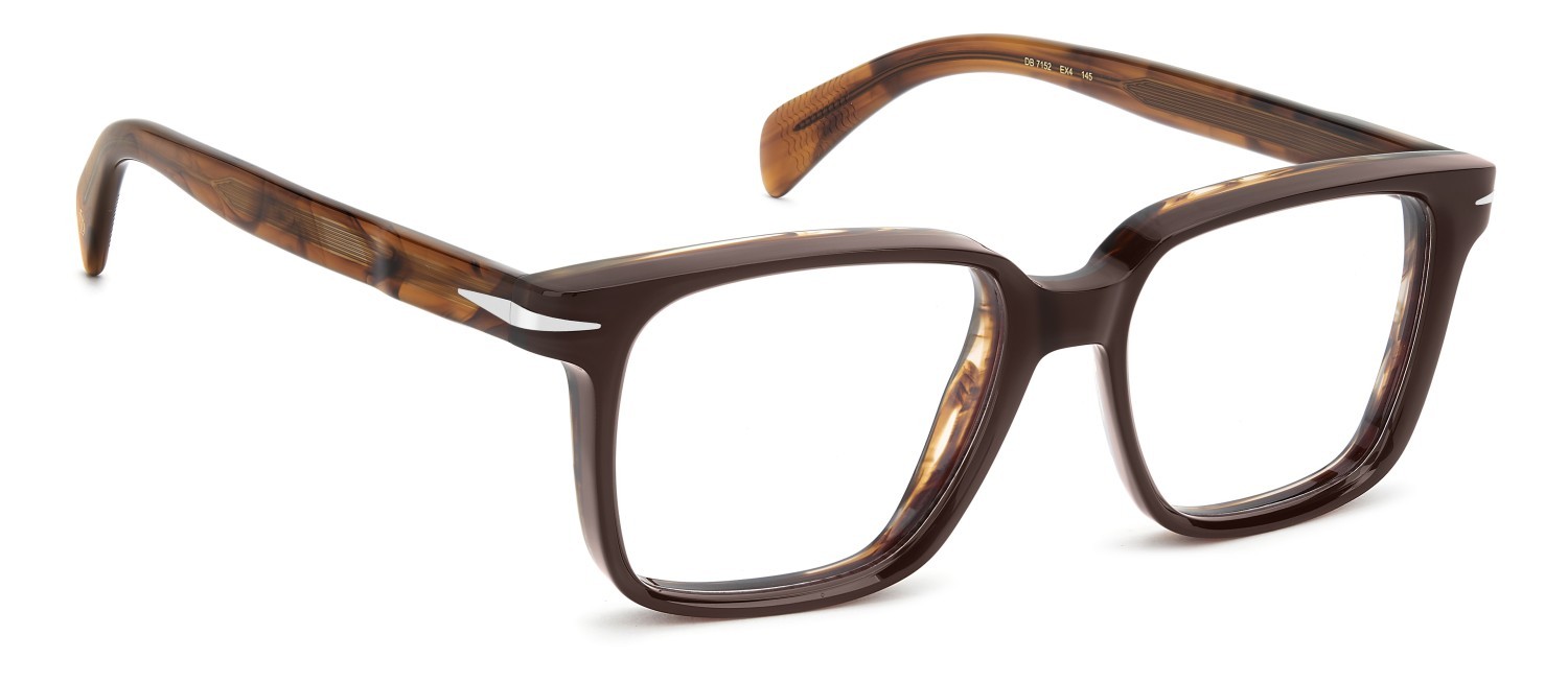 Eyeglasses David Beckham Db 7152 109846 EX4 color brown horn shape square 