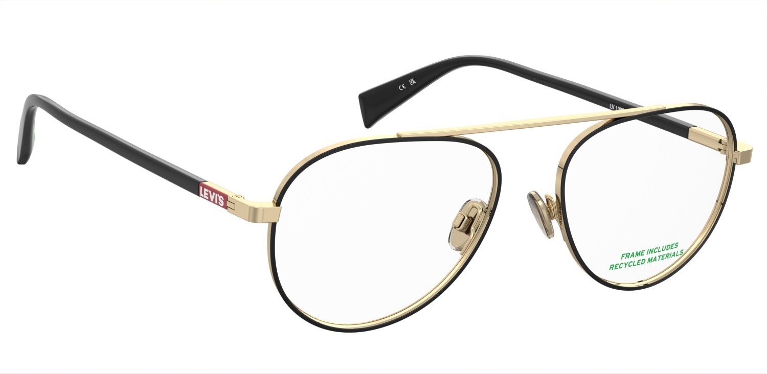 Brillen Levi's Lv 1099 109883 RHL farbe gold black 2 form aviator 