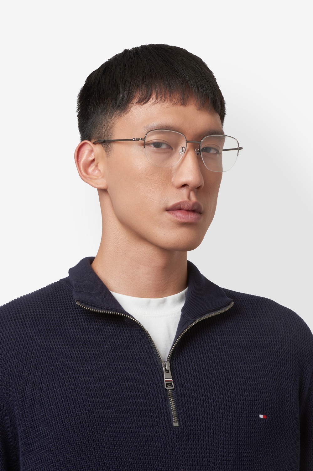 Eyeglasses Tommy Hilfiger Th 2299/F 109971 R80 color matte dark ruthenium shape square 
