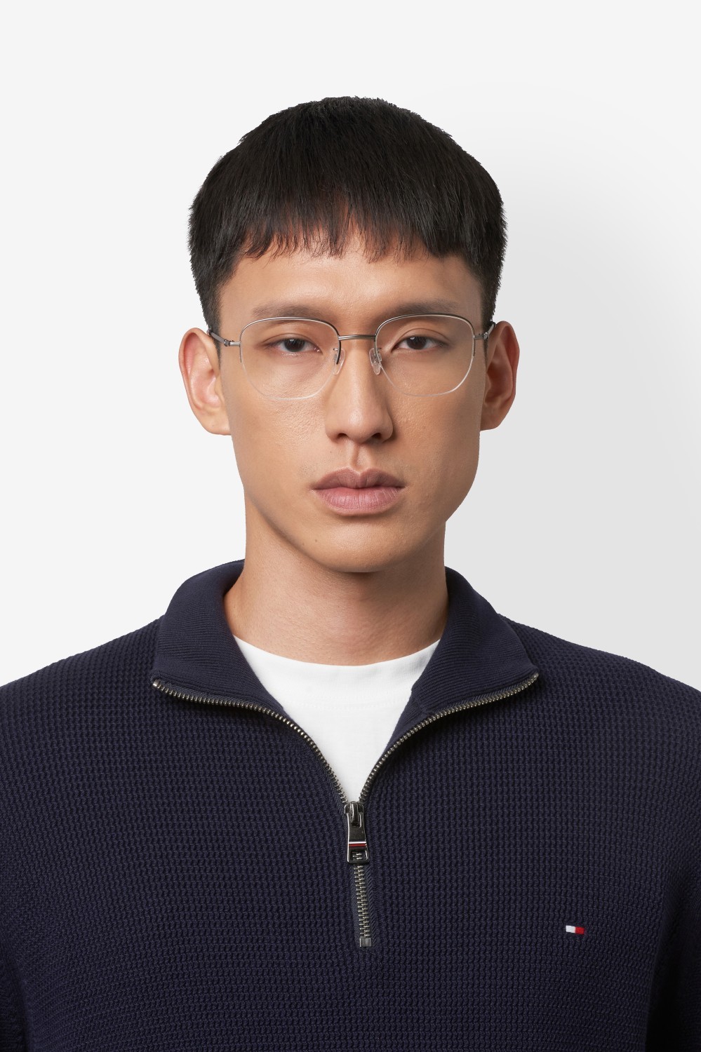 Eyeglasses Tommy Hilfiger Th 2299/F 109971 R80 color matte dark ruthenium shape square 