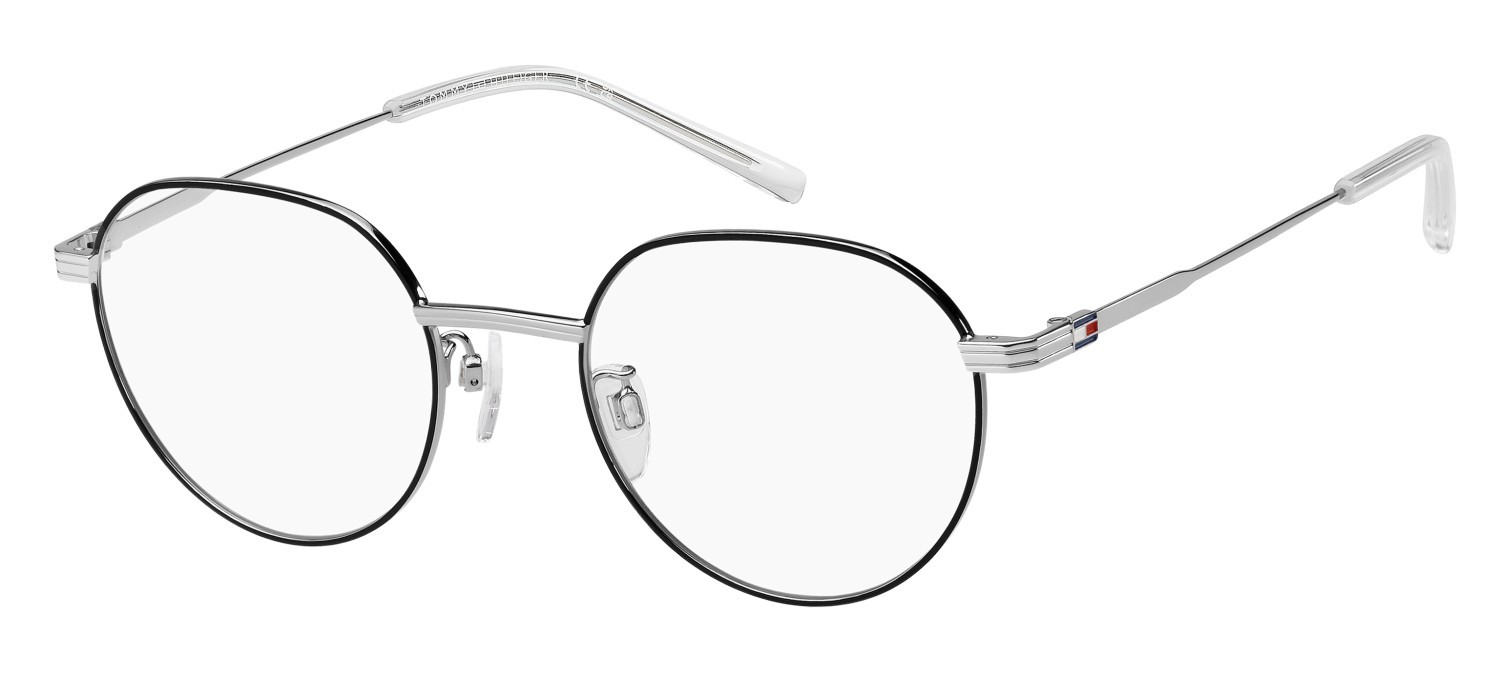 Occhiali da vista Tommy Hilfiger Th 2301/F 109973 124 colore matte black silver forma rotondo 