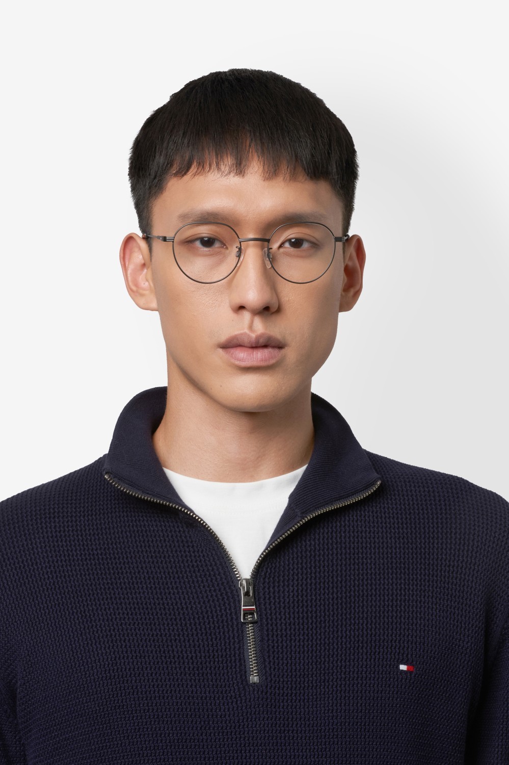 Occhiali da vista Tommy Hilfiger Th 2301/F 109973 SVK colore matte ruthenium black forma rotondo 
