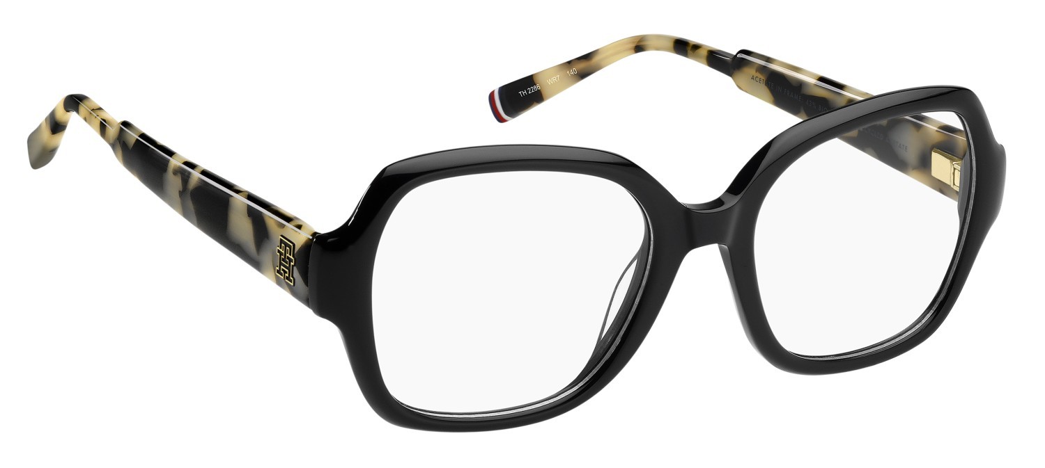 Occhiali da vista Tommy Hilfiger Th 2286 109975 WR7 colore black havana forma rettangolare 