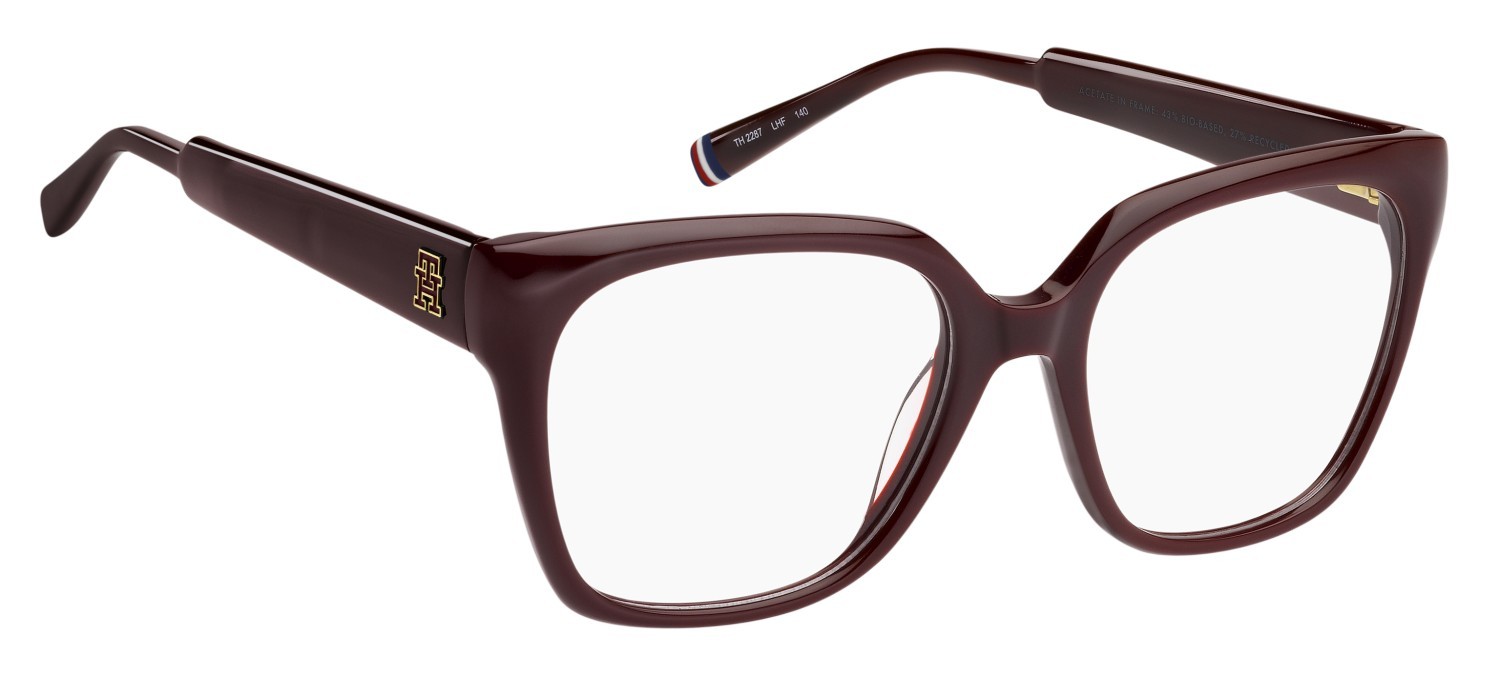 Eyeglasses Tommy Hilfiger Th 2287 109976 LHF color burgundy 2 shape cat eye 