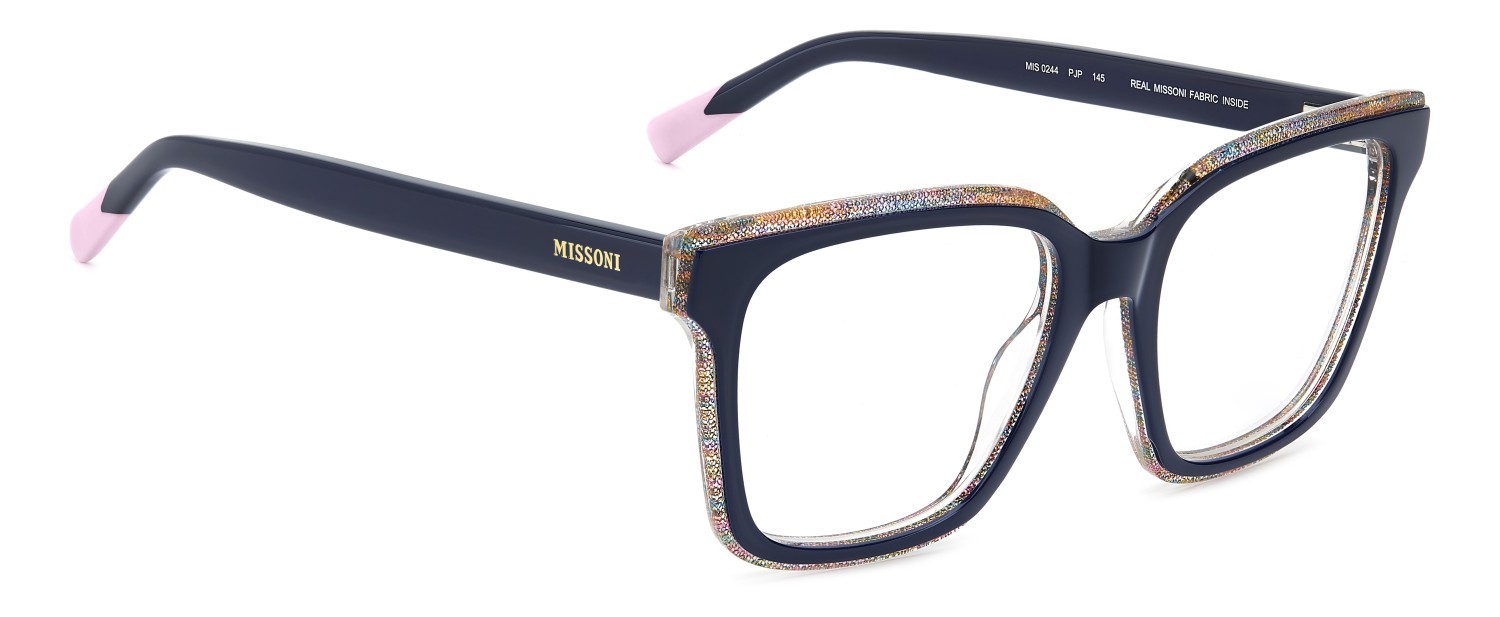 Occhiali da vista Missoni Mis 0244 110017 PJP colore blue forma quadrato 