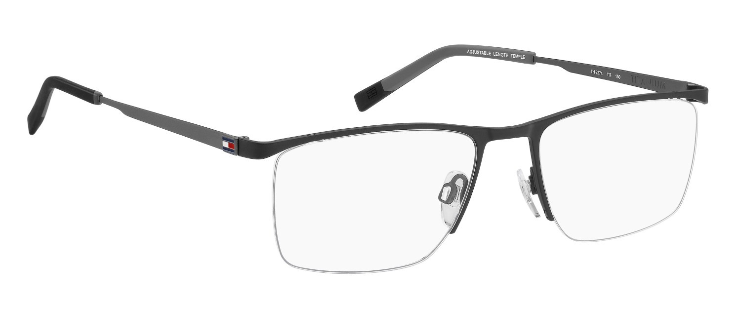 Occhiali da vista Tommy Hilfiger Th 2274 110030 TI7 colore matte black ruthenium forma rettangolare 