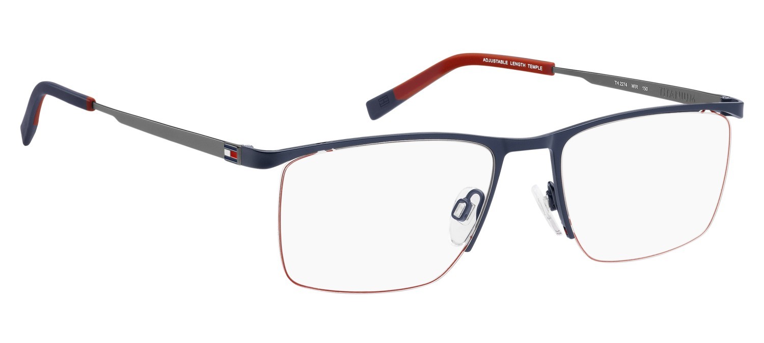 Occhiali da vista Tommy Hilfiger Th 2274 110030 WIR colore matte blue red forma rettangolare 