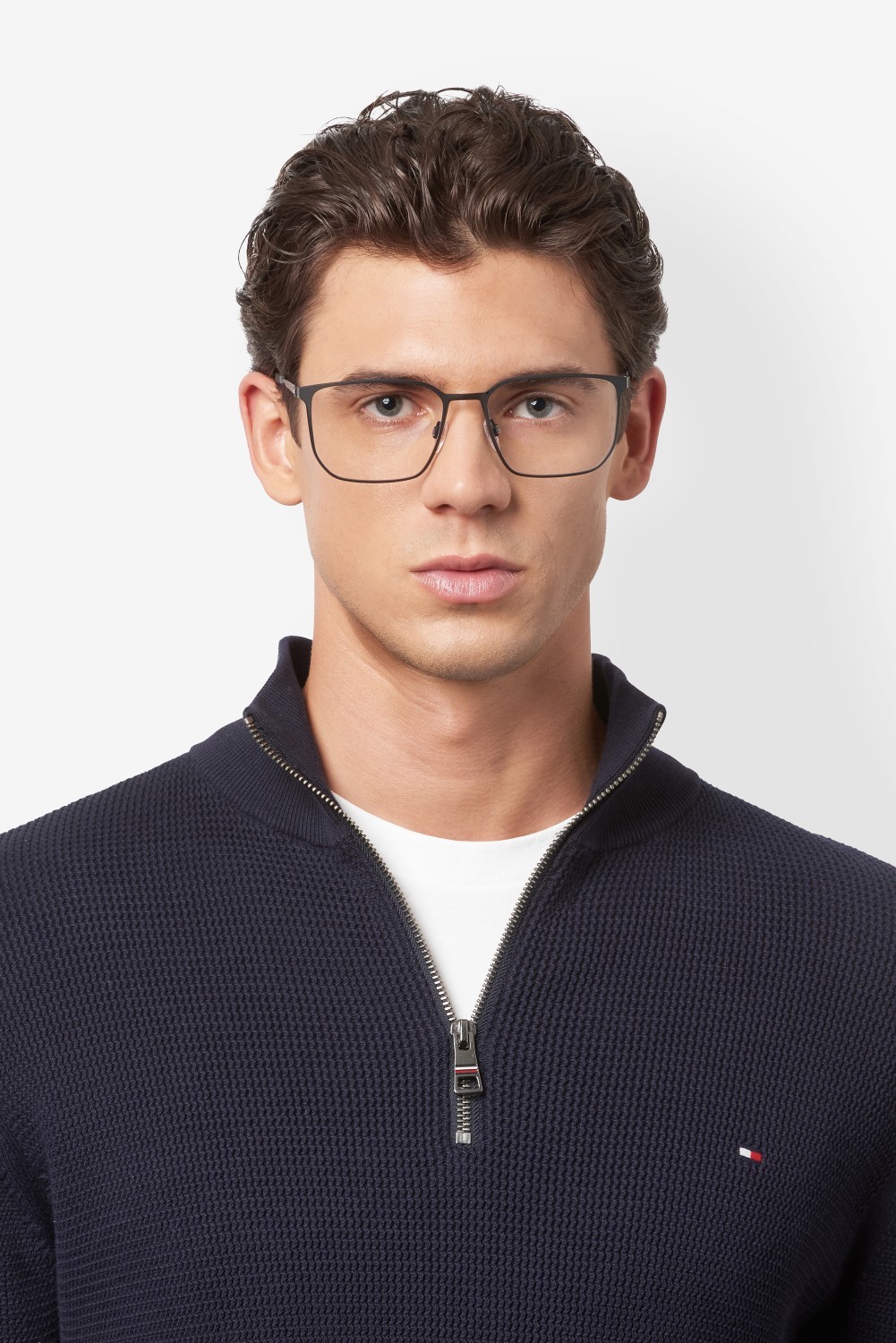 Occhiali da vista Tommy Hilfiger Th 2275 110031 TI7 colore matte black ruthenium forma rettangolare 
