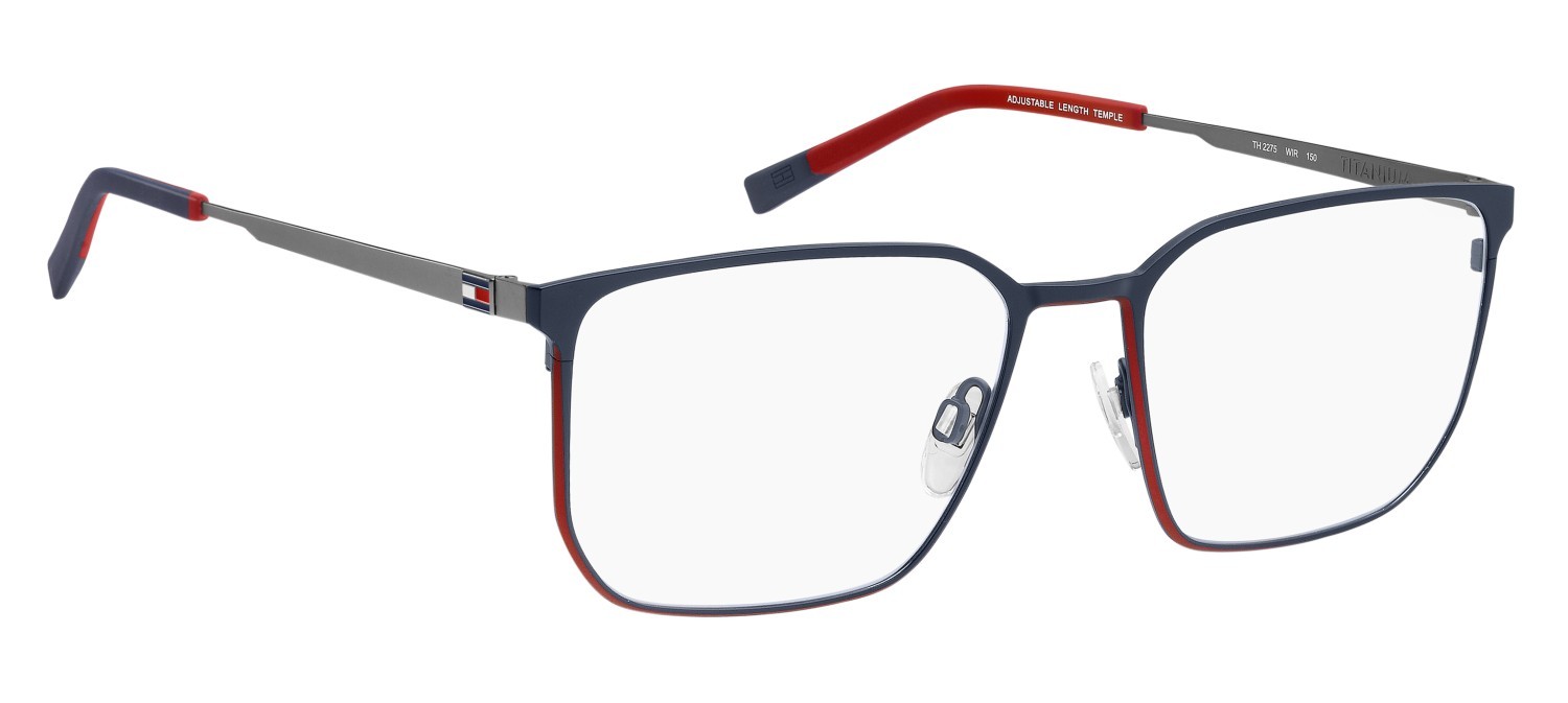 Occhiali da vista Tommy Hilfiger Th 2275 110031 WIR colore matte blue red forma rettangolare 