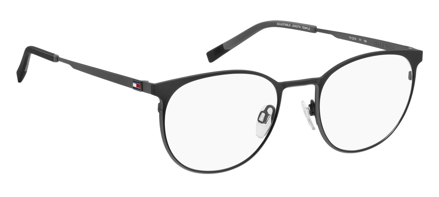 Occhiali da vista Tommy Hilfiger Th 2276 110037 TI7 colore matte black ruthenium forma rotondo 