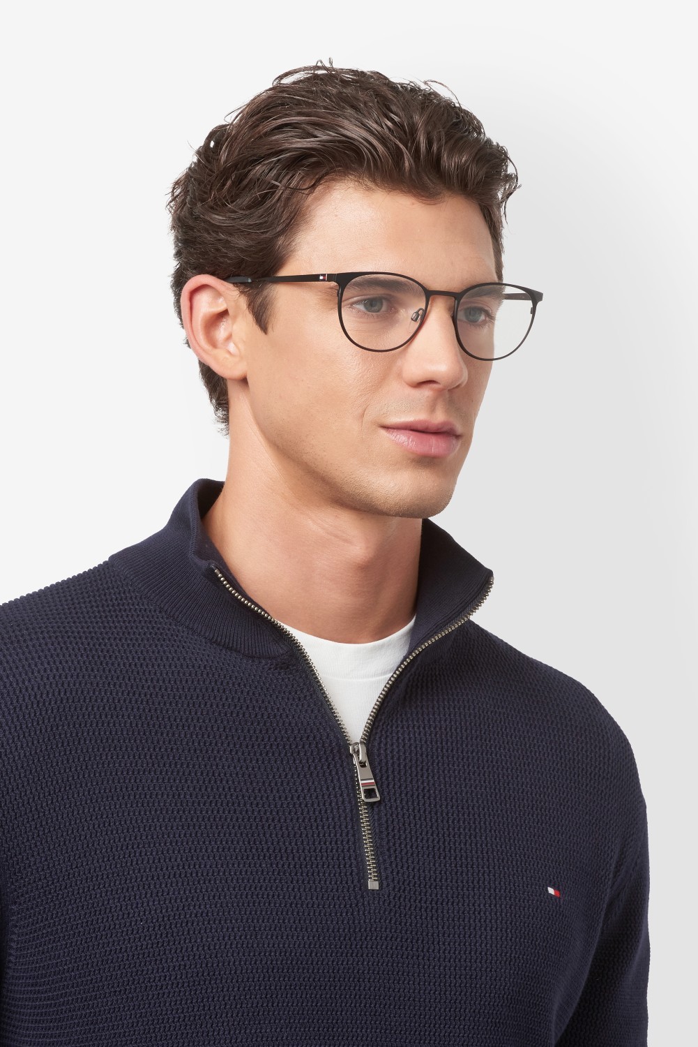 Occhiali da vista Tommy Hilfiger Th 2276 110037 TI7 colore matte black ruthenium forma rotondo 