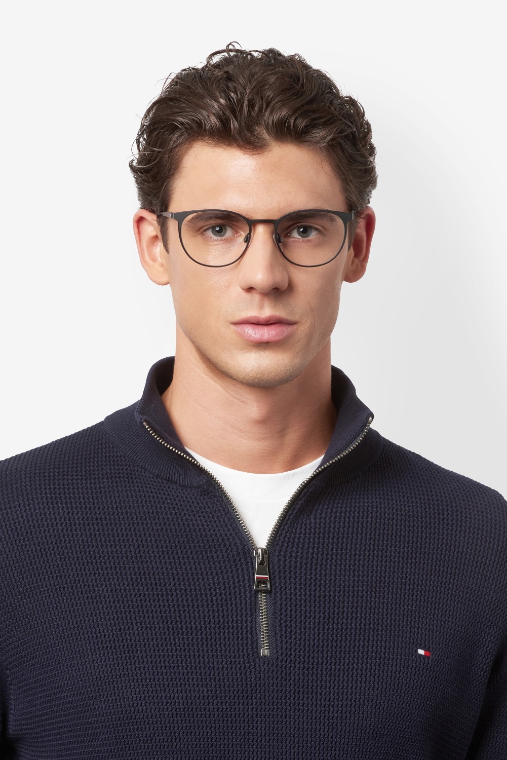 Occhiali da vista Tommy Hilfiger Th 2276 110037 TI7 colore matte black ruthenium forma rotondo 