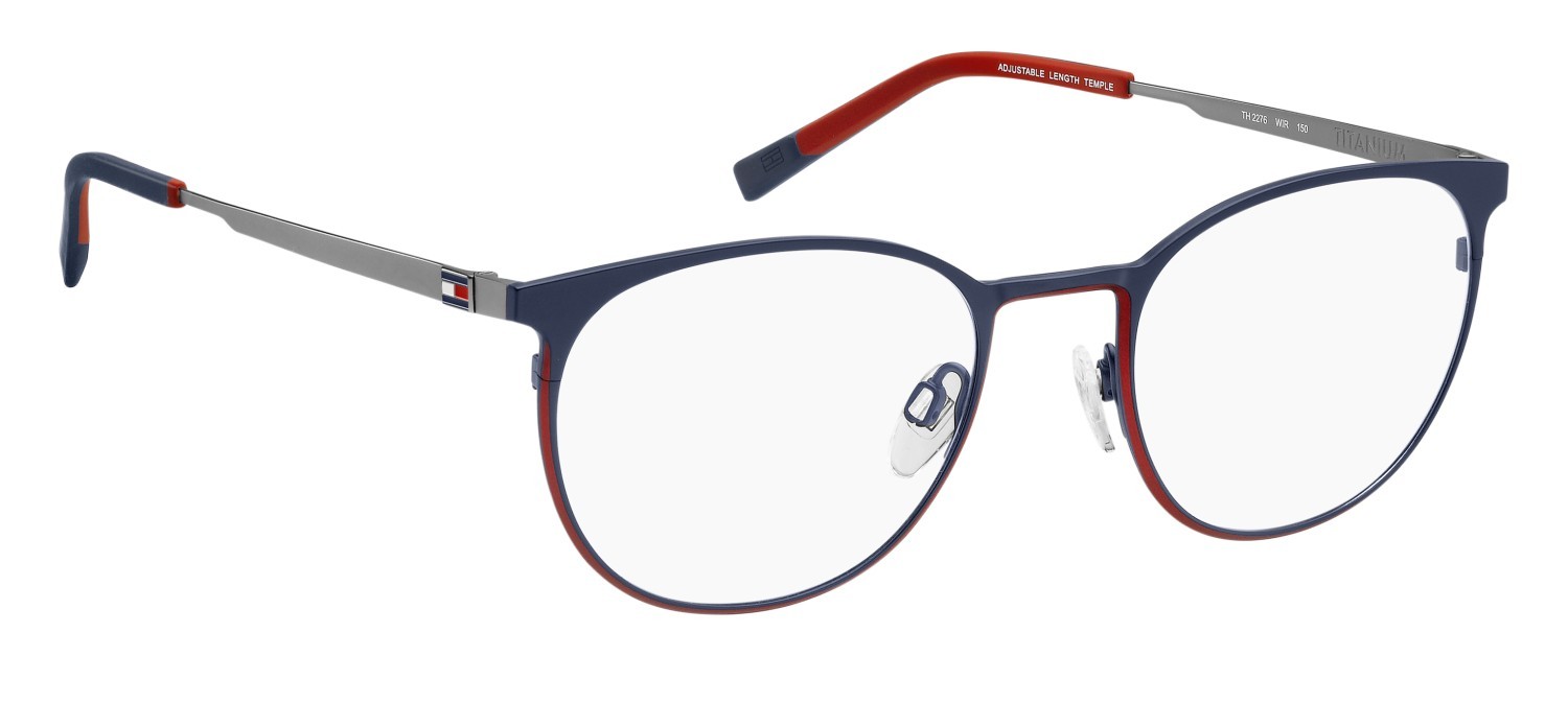 Occhiali da vista Tommy Hilfiger Th 2276 110037 WIR colore matte blue red forma rotondo 