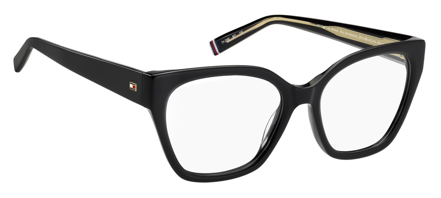 Eyeglasses Tommy Hilfiger Th 2265 110045 807 color black shape cat eye 