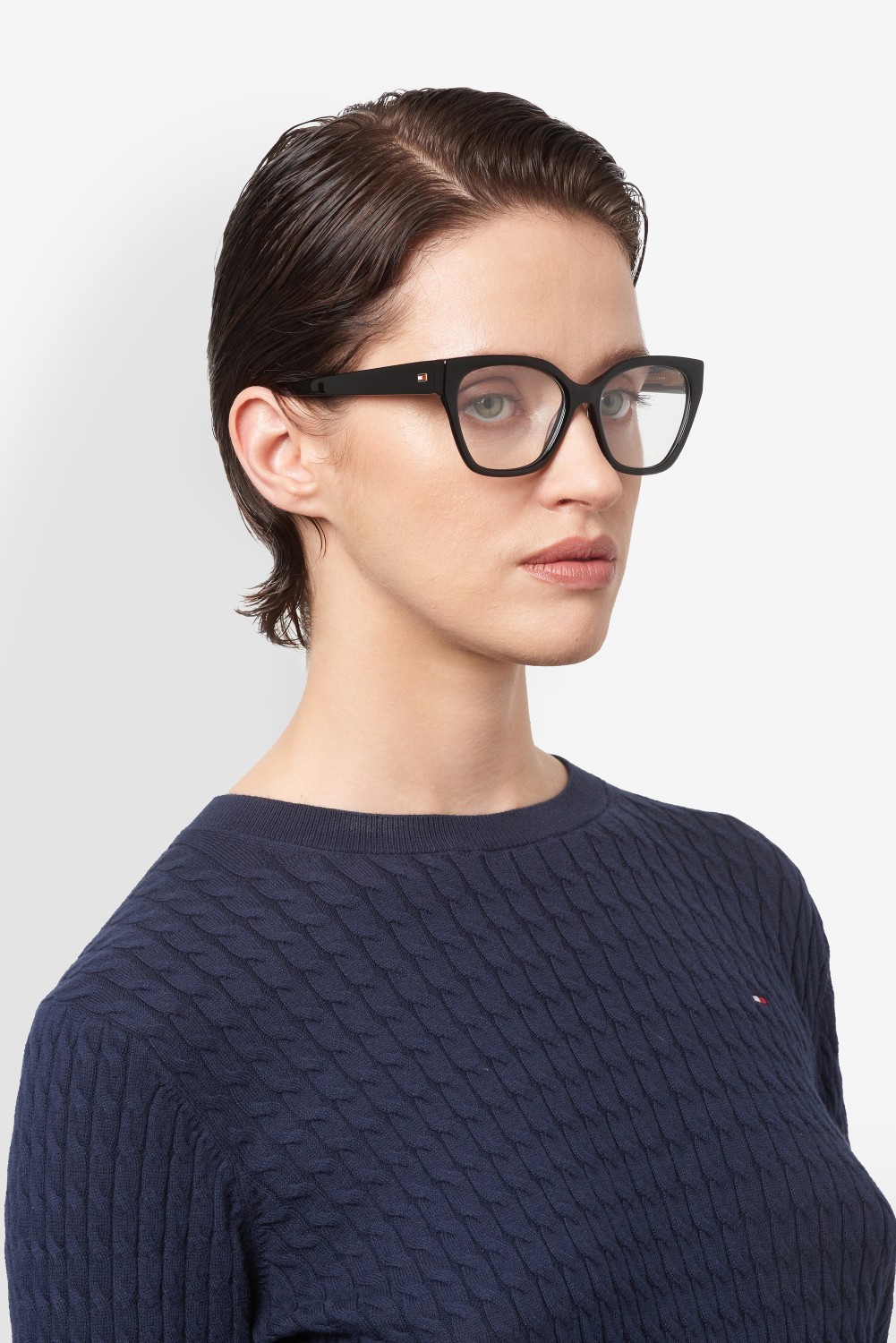 Eyeglasses Tommy Hilfiger Th 2265 110045 807 color black shape cat eye 