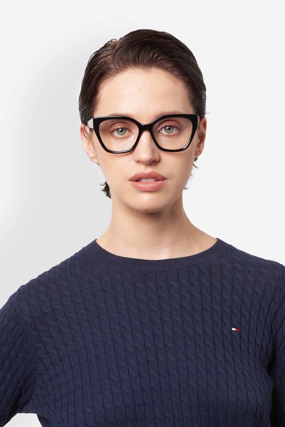 Eyeglasses Tommy Hilfiger Th 2265 110045 807 color black shape cat eye 