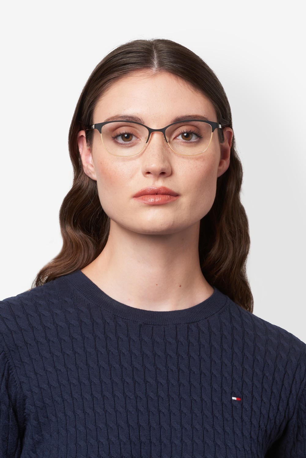 Eyeglasses Tommy Hilfiger Th 2296 110046 2M2 color black gold shape cat eye 