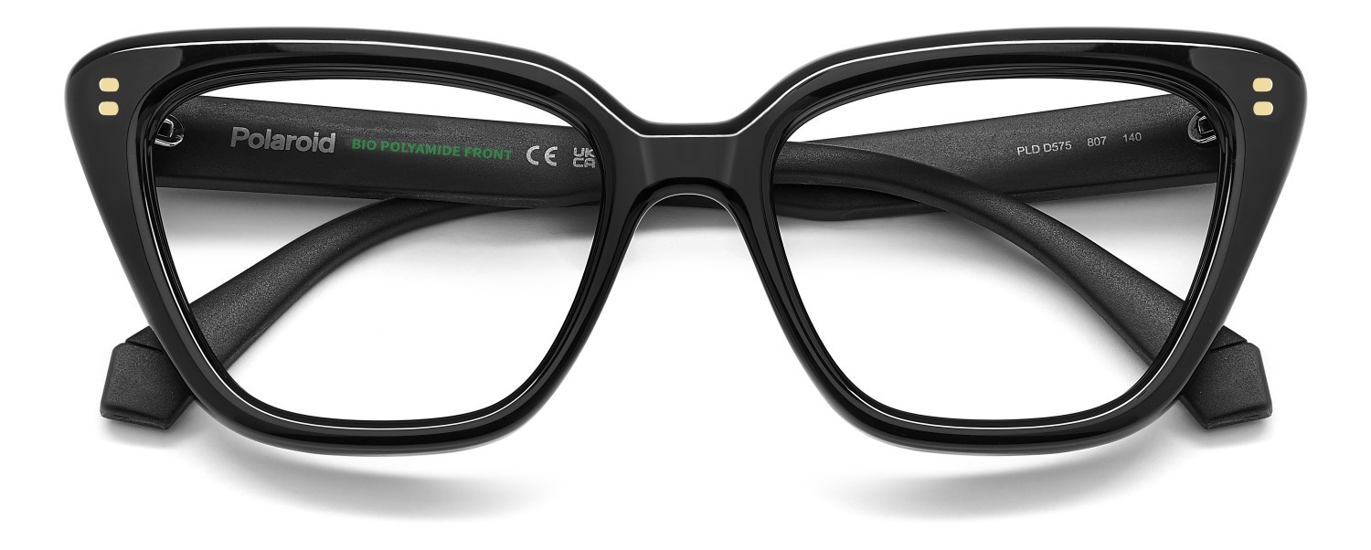 Eyeglasses Polaroid Pld D575 110047 807 color black shape cat eye 