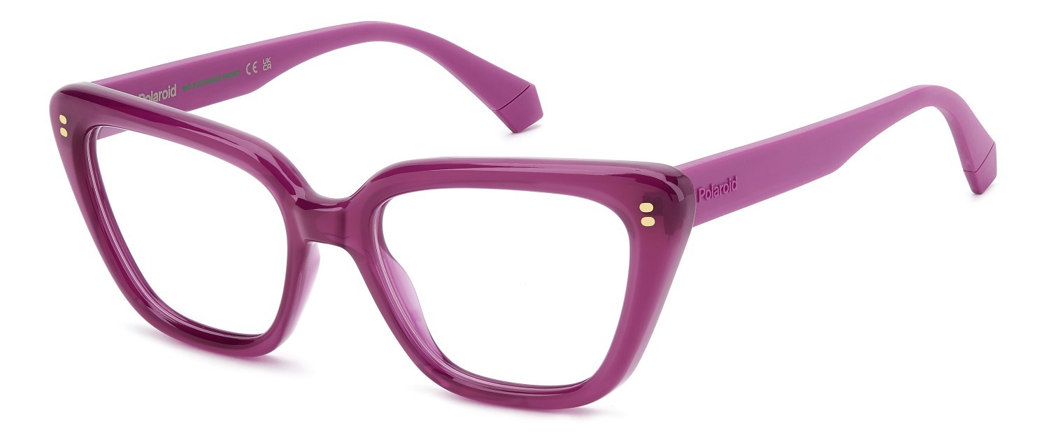 Eyeglasses Polaroid Pld D575 110047 MU1 color fuchsia shape cat eye 