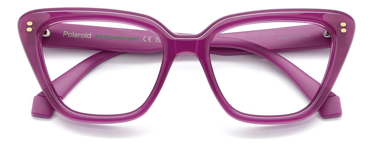 Eyeglasses Polaroid Pld D575 110047 MU1 color fuchsia shape cat eye 