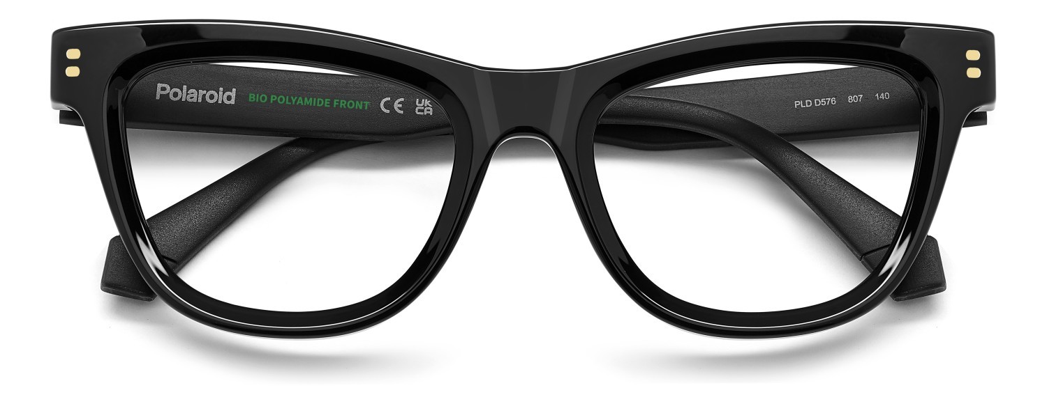Eyeglasses Polaroid Pld D576 110048 807 color black shape cat eye 