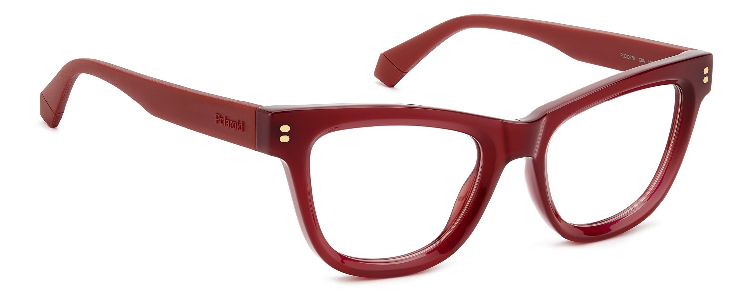 Eyeglasses Polaroid Pld D576 110048 C9A color red shape cat eye 
