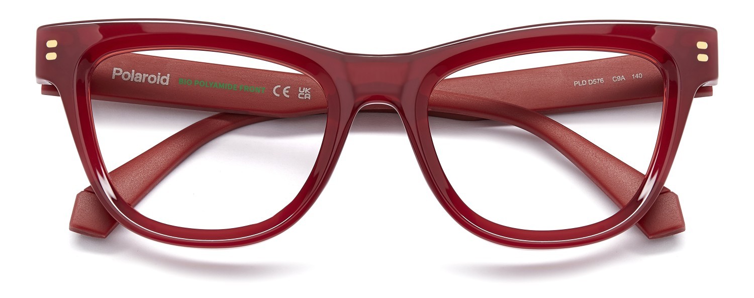 Eyeglasses Polaroid Pld D576 110048 C9A color red shape cat eye 