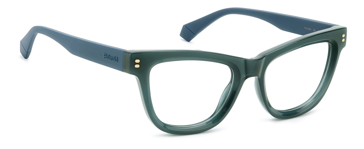Eyeglasses Polaroid Pld D576 110048 ZI9 color teal shape cat eye 