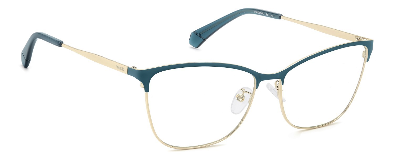 Eyeglasses Polaroid Pld D584/G 110056 821 color matte gold green shape cat eye 
