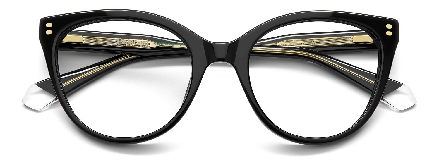 Eyeglasses Polaroid Pld D585 110058 807 color black shape cat eye 