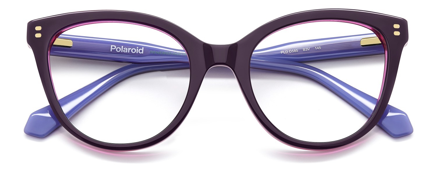 Eyeglasses Polaroid Pld D585 110058 B3V color violet shape cat eye 