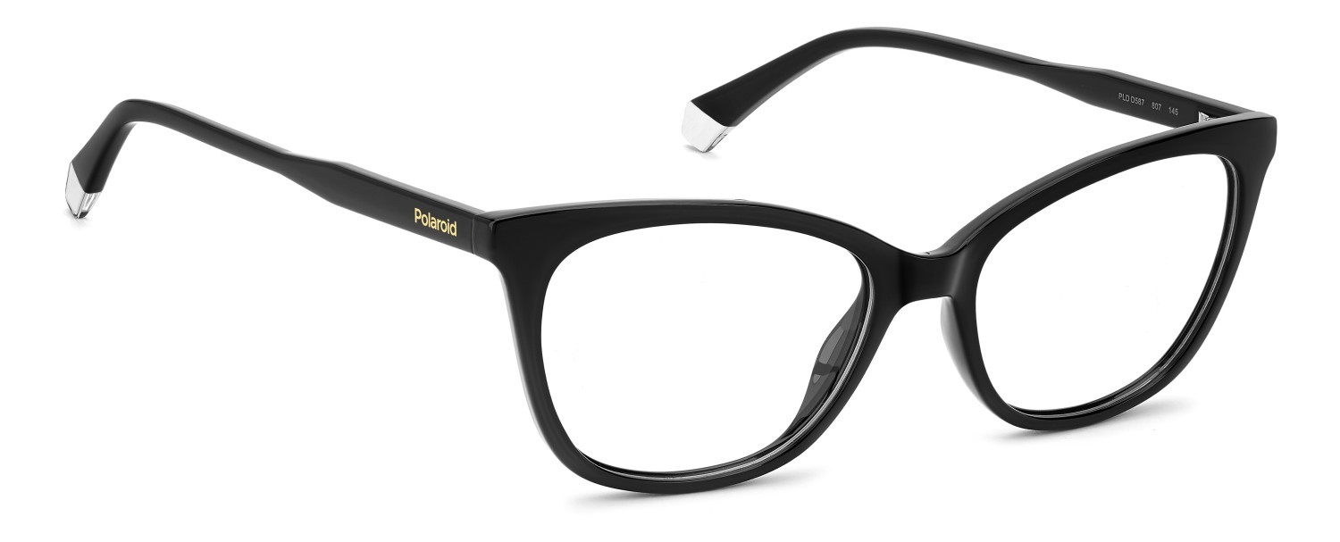 Eyeglasses Polaroid Pld D587 110060 807 color black shape cat eye 