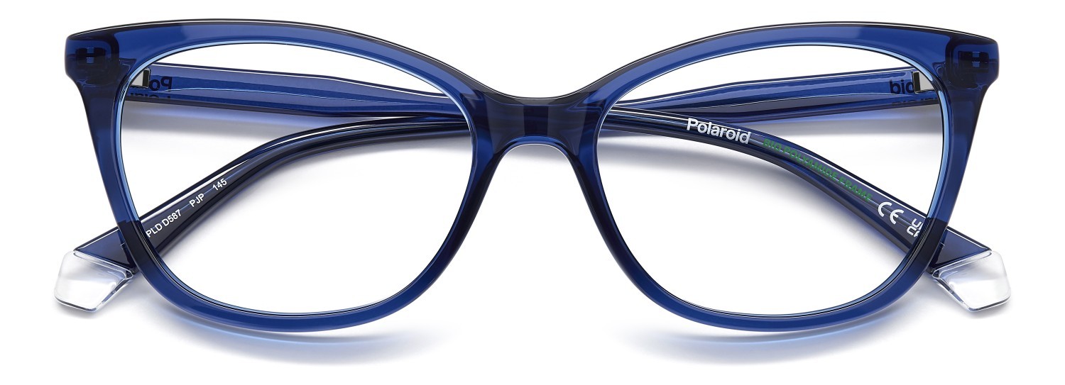 Eyeglasses Polaroid Pld D587 110060 PJP color blue shape cat eye 