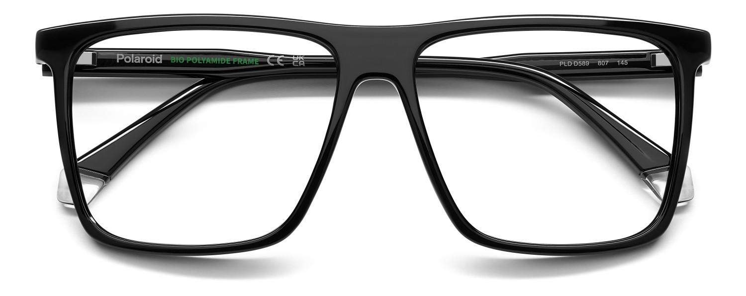 Eyeglasses Polaroid Pld D589 110062 807 color black shape rectangle 